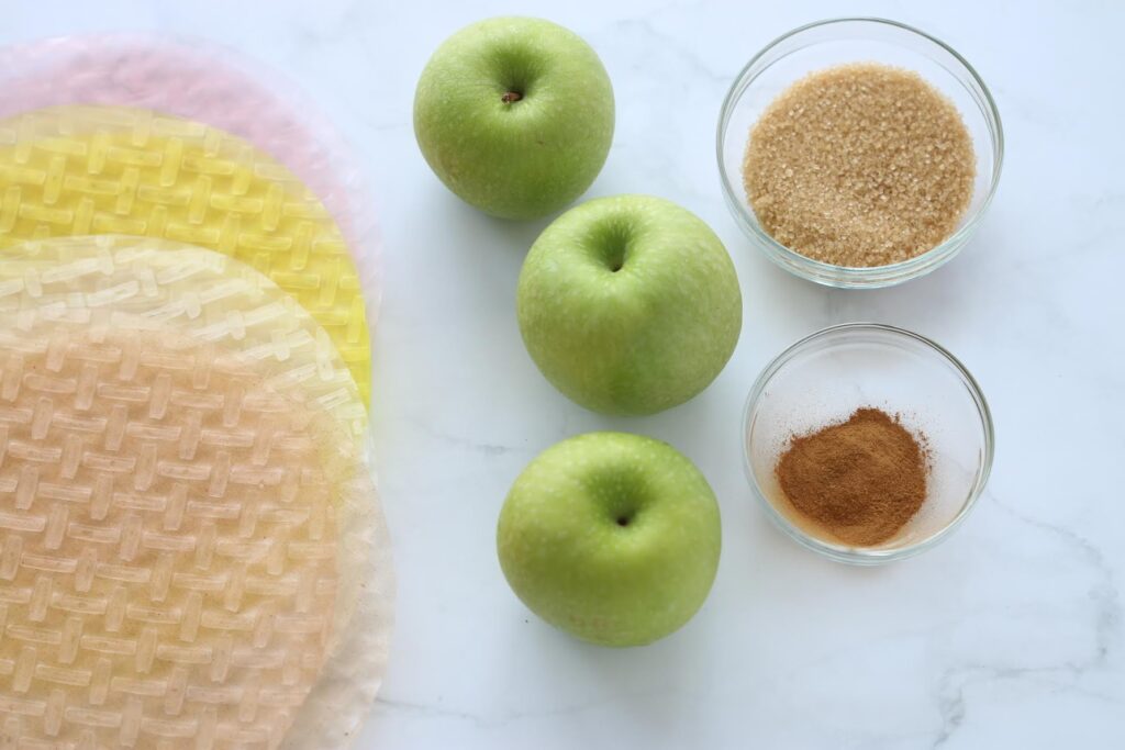 Ingredients for apple pie rolls