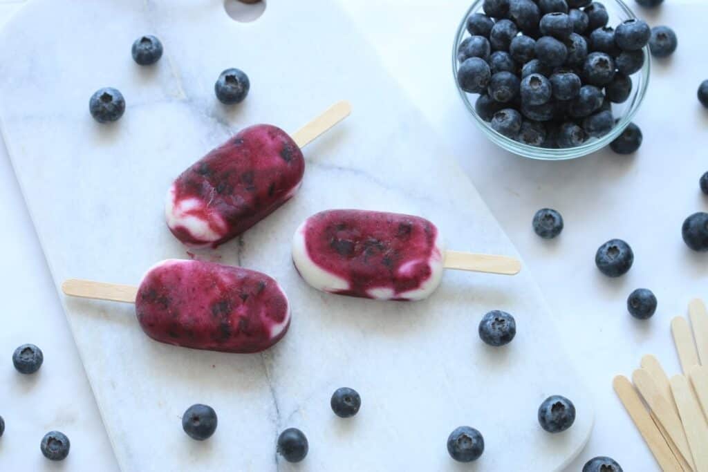 Blueberry Yogurt Popsicles