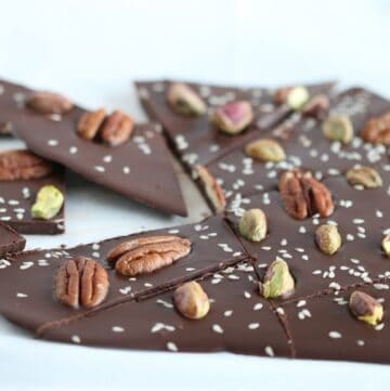 Chocolate bark treats with nuts