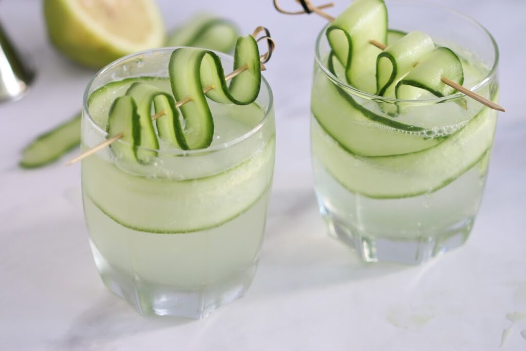 two green gin cocktails