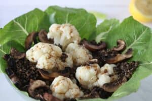 Black Lentil Cauliflower Mushroom Salad