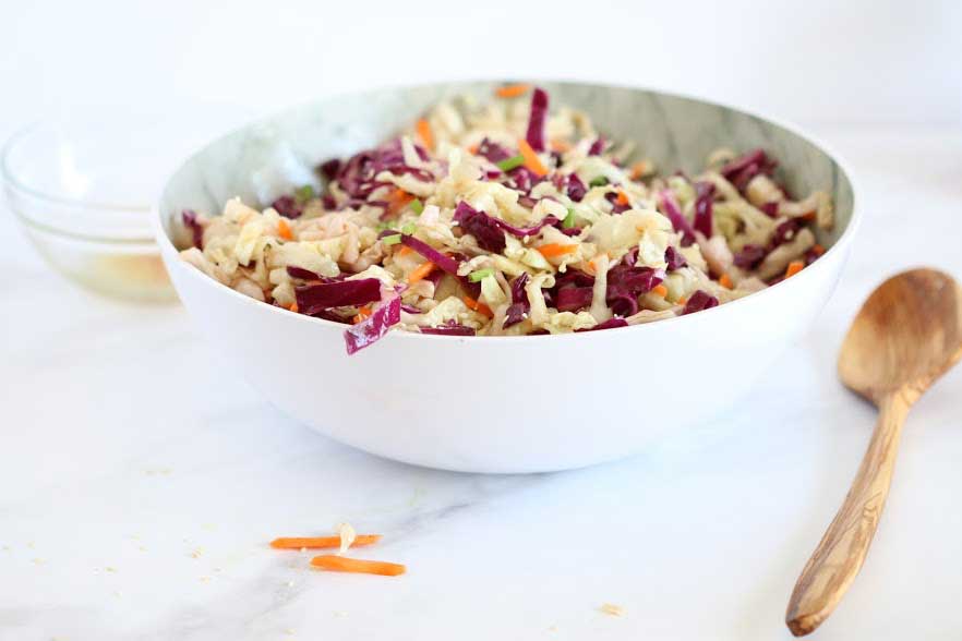 Asian cabbage salad in a bowl