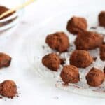 chocolate truffles on a plate