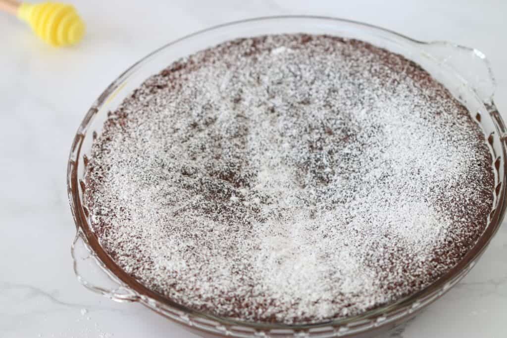 honey cake in a round pan