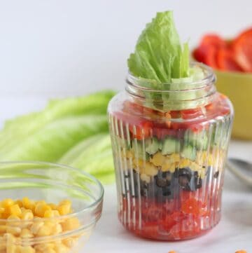 layered salad in a jar