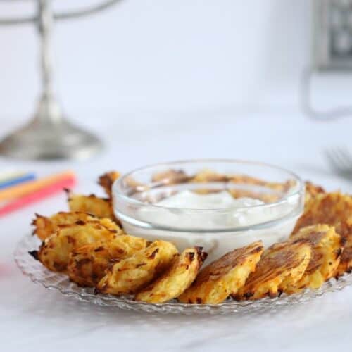 baked latkes on a plate