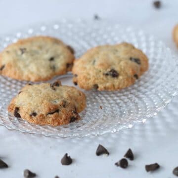 gluten free chocolate chip cookies on a plate