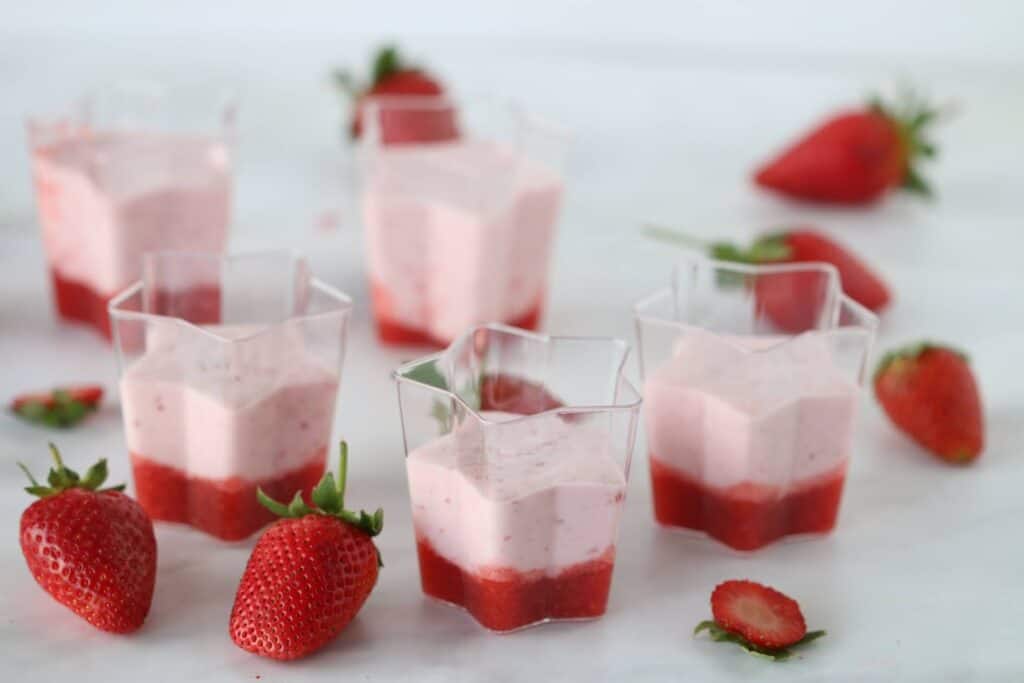 Strawberry Mousse in small cups