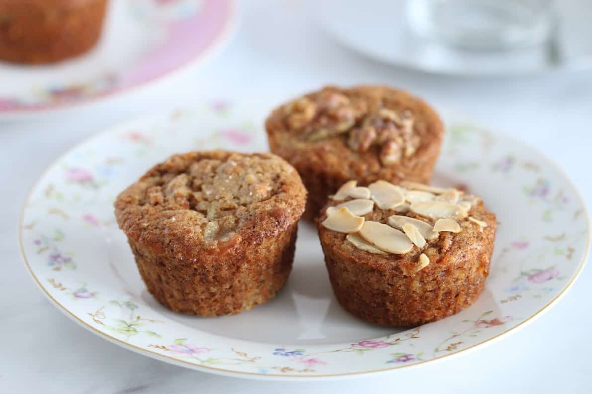 Vegan Carrot Muffins on a plate