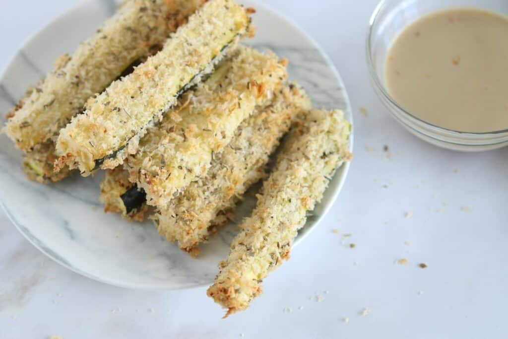 Zucchini fries on a plate