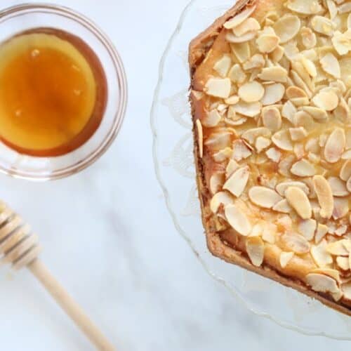 Ricotta and Honey Tart on a plate