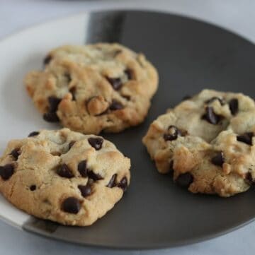 Parve Chocolate Chip Cookies on a plate