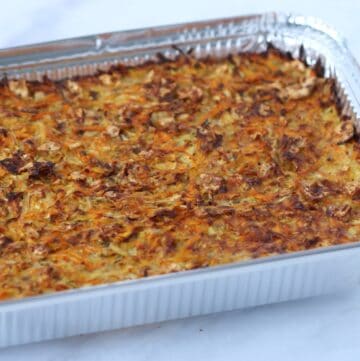 Passover Vegetable Kugel in a pan