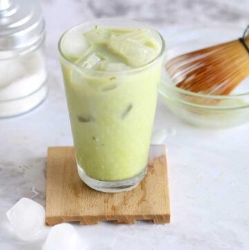 Matcha Ice Tea in a cup