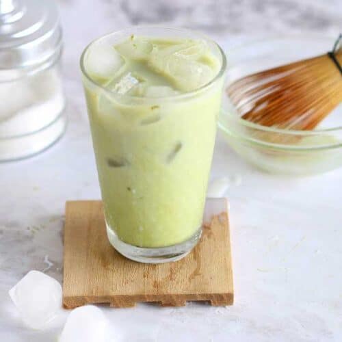 Matcha Ice Tea in a cup