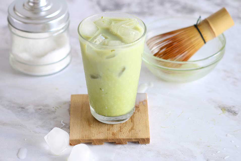 Iced Matcha Latte in a cup