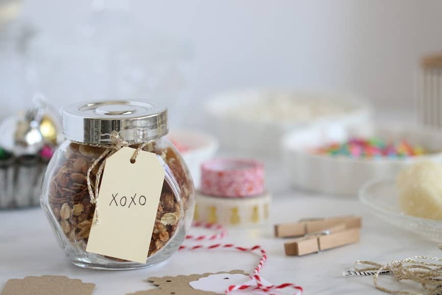 Homemade Edible Gifts, granola in a small jar