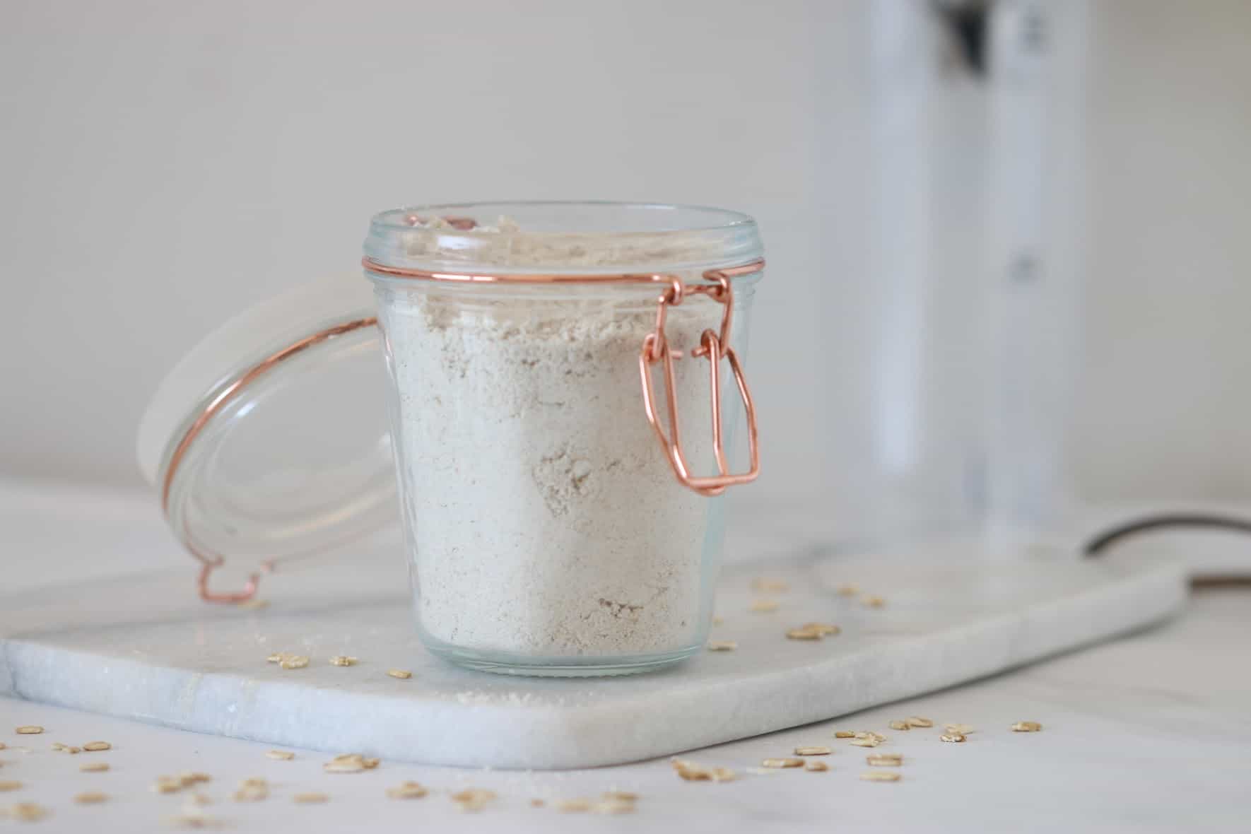 oat flour in a jar