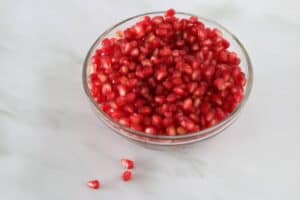 bowl with pomegranate seeds